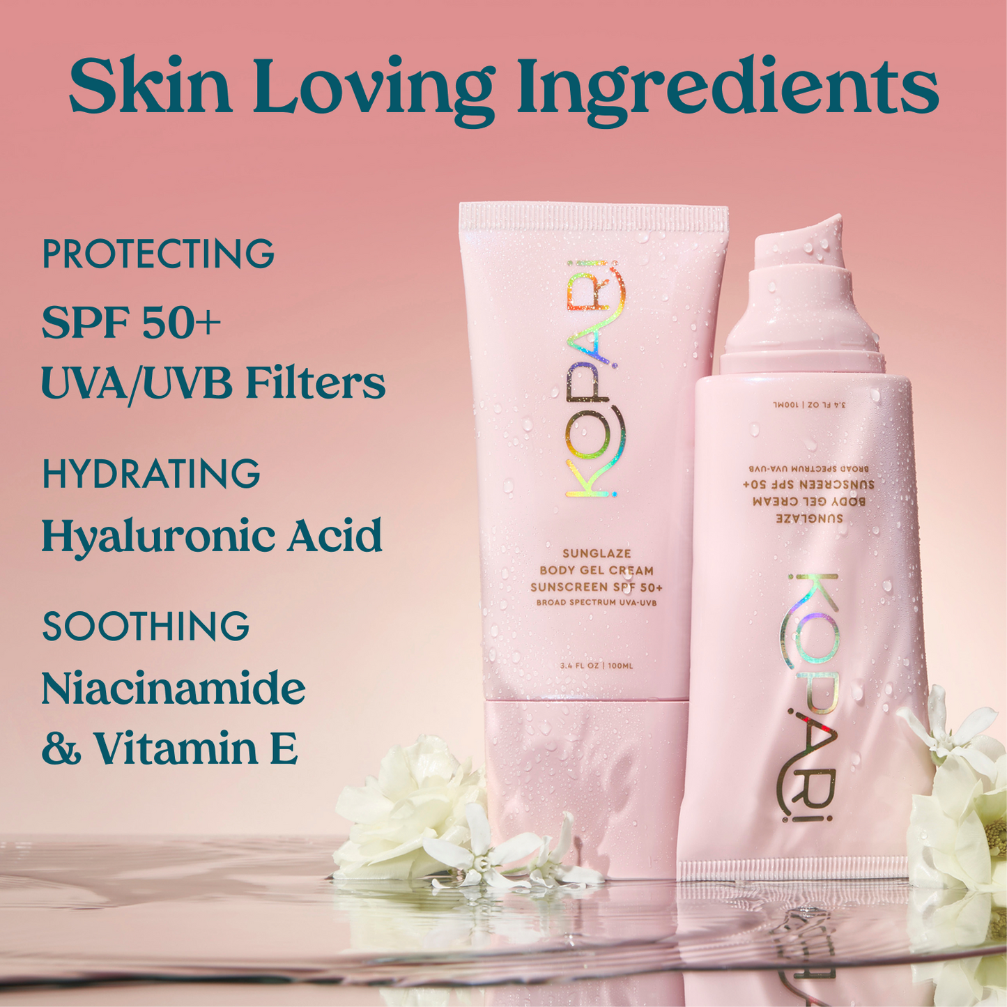 Sunglaze Body Gel Cream Sunscreen SPF 50+