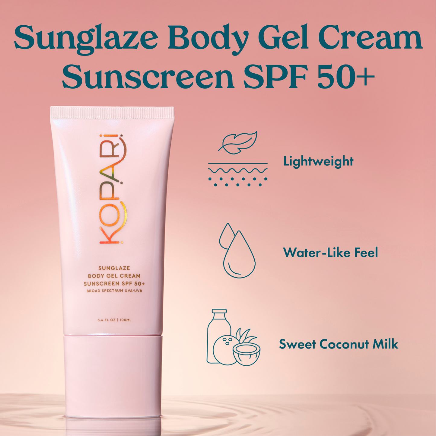 Sunglaze Body Gel Cream Sunscreen SPF 50+